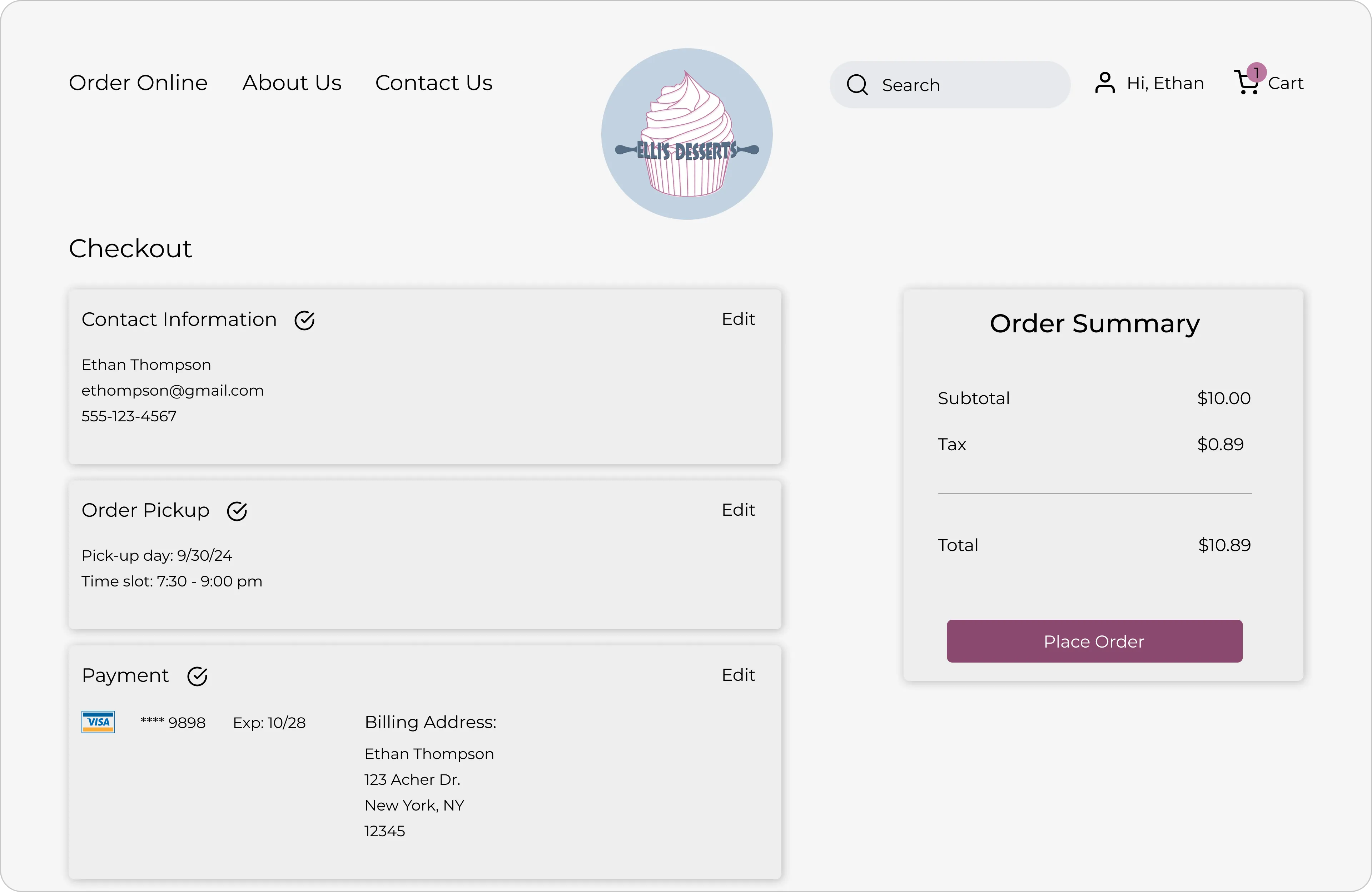 After, checkout details always visible